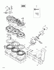 01- ,   (699) (01- Cylinder, Exhaust Manifold (699))