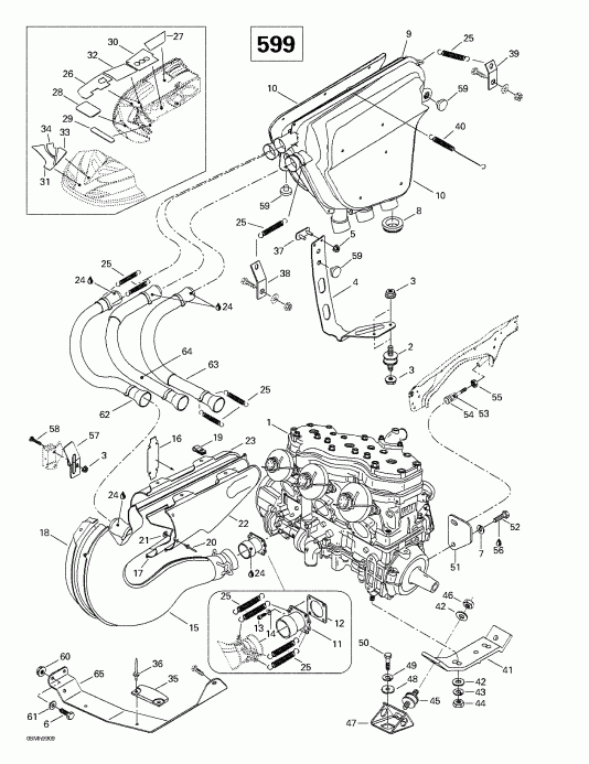  BRP - Engine Support And Muffler (599)