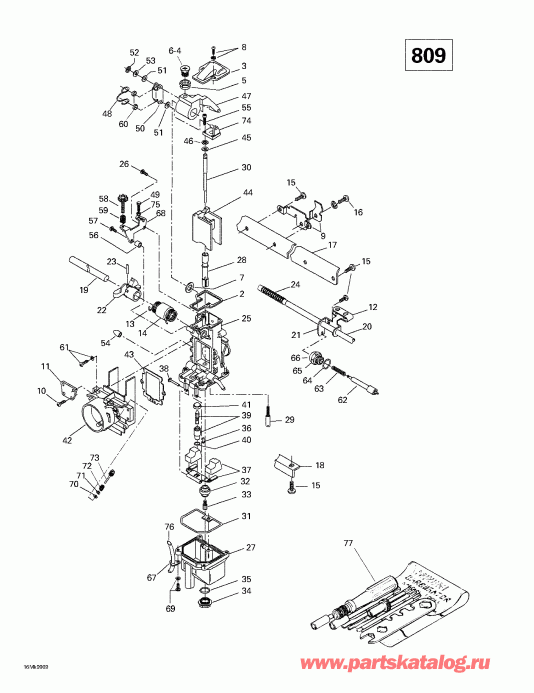 snowmobile Ski Doo Formula III 600/700/800, 1999 - Carburetors (809)