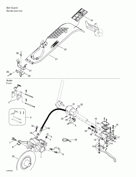 snowmobile  Formula III 600/700/800, 1999 - Hydraulic   Belt Guard