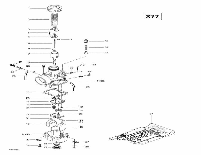 snowmobile Skidoo  Formula S, 1999 - Carburetors (377)