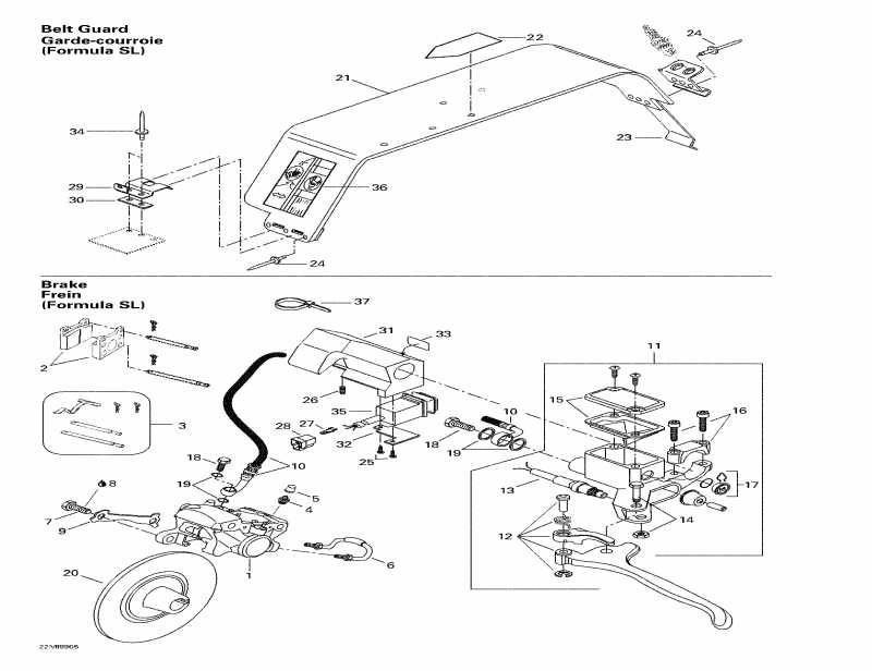  Ski Doo Formula S, 1999 - Hydraulic Brake And Belt Guard