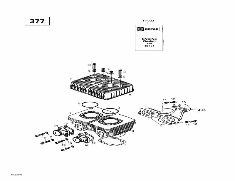  - Cylinder, Exhaust Manifold (377)