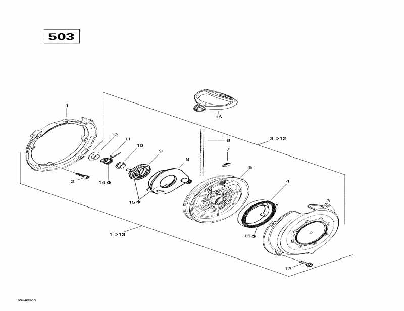 snowmobile Ski Doo Formula Sl, 1999  - Rewind Starter (503)