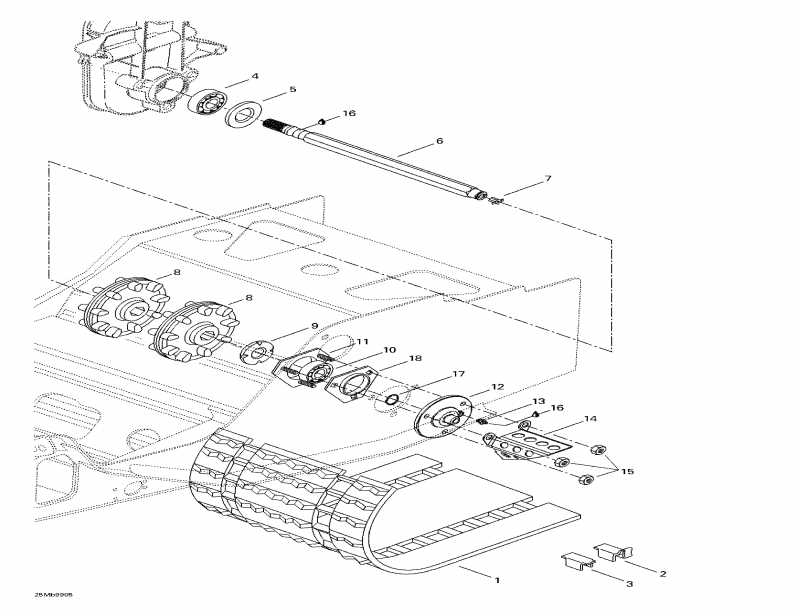 snowmobile Skidoo - Drive Axle And Track