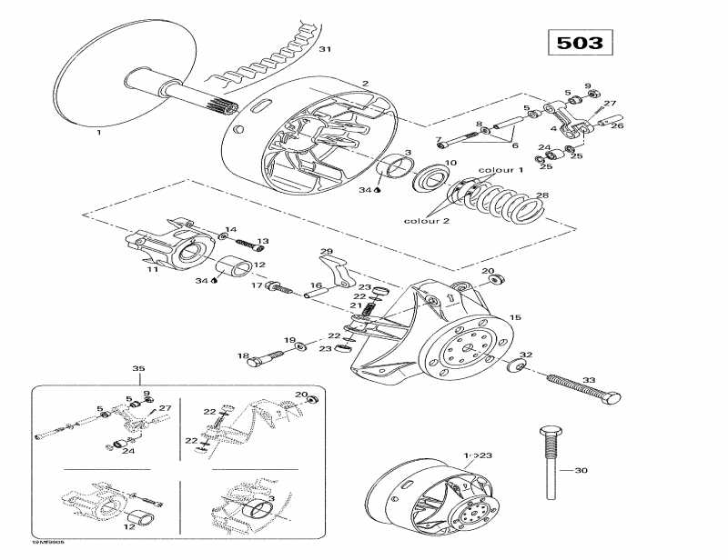 snowmobile ski-doo Formula Sl, 1999 - Drive Pulley (503)