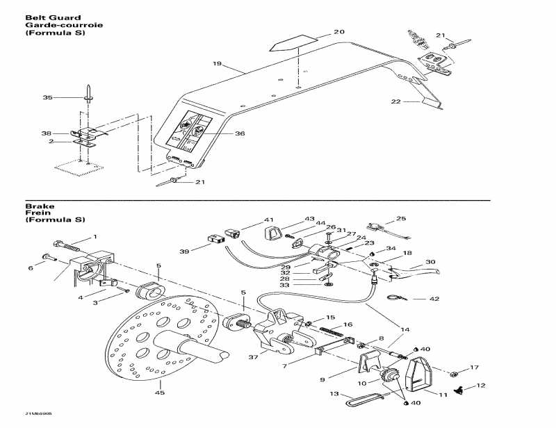 Skidoo  Formula Sl, 1999 - Mechanic Brake And Belt Guard