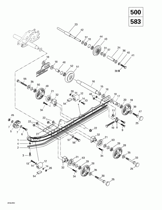 Skidoo  Formula Z 500/583/670, 1999 - Rear Suspension