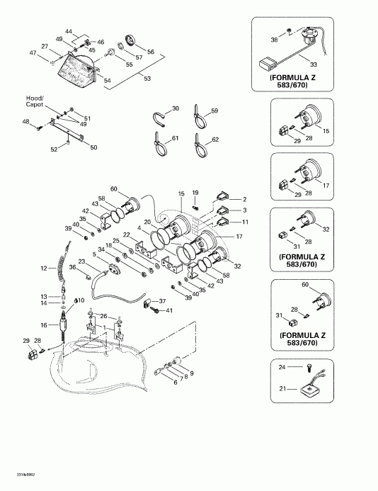  Skidoo  Formula Z 500/583/670, 1999 -  System