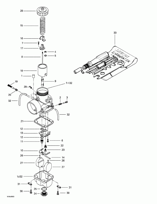  Ski-doo Grand Touring 500/583, 1999  - Carburetors