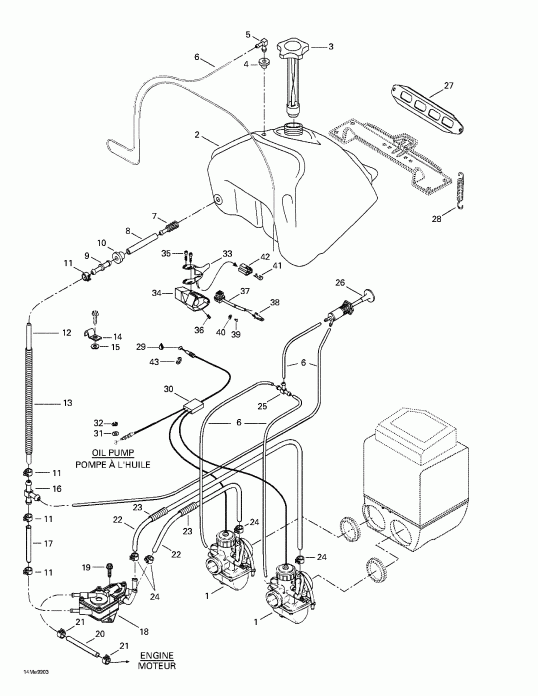 snowmobile Skidoo  Grand Touring 500/583, 1999 - Fuel System