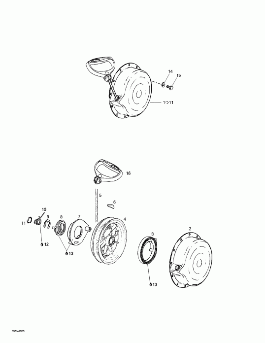 Skidoo ����������� Grand Touring 500/583, 1999 - Rewind Starter