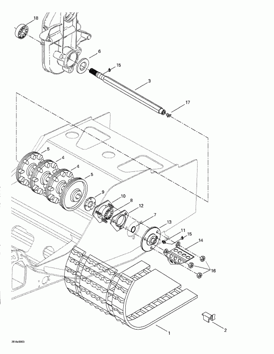 BRP SkiDoo Grand Touring 500/583, 1999  - Drive Axle And Track