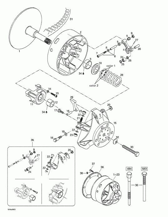 BRP  Grand Touring 500/583, 1999 - Drive Pulley