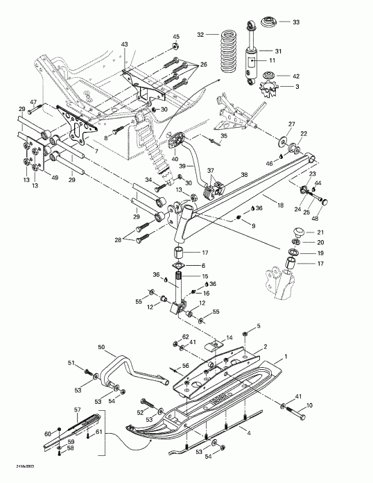  Skidoo  Grand Touring 500/583, 1999 - Front Suspension And Ski