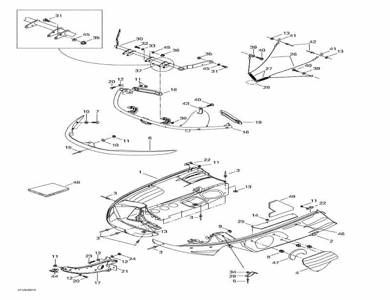 snowmobile Skidoo  Grand Touring 700, 1999 - Bottom Pan