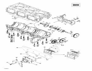 01-  ,  ,   (809) (01- Crankcase, Reed Valve, Water Pump (809))