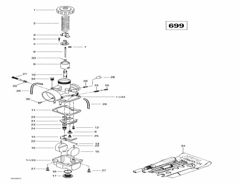  BRP SkiDoo Grand Touring SE, 1999 - Carburetors (699)