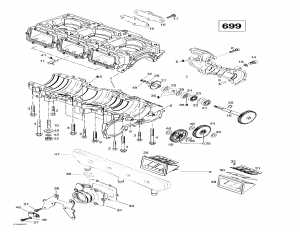 01-  ,  ,   (699) (01- Crankcase, Reed Valve, Water Pump (699))