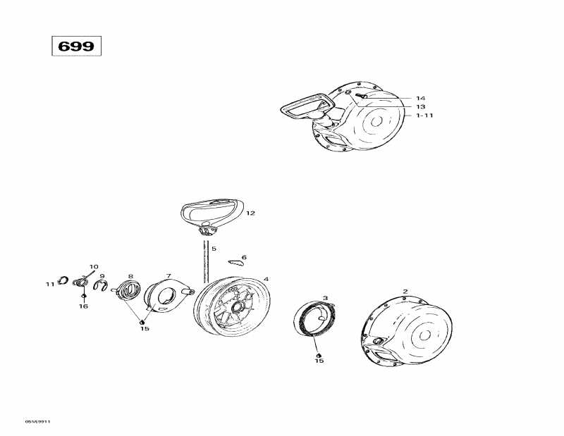 SKIDOO Mach 1, 1999 - Rewind Starter (699)