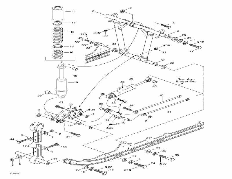 BRP SkiDoo  Mach 1, 1999 - Front Arm, Rear Suspension