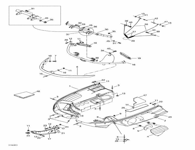 Ski Doo  Mach 1 R, 1999 - Bottom Pan