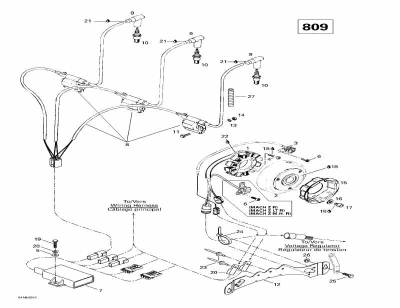 snowmobile Skidoo Mach Z, 1999  - Magneto 12v 290w (809)