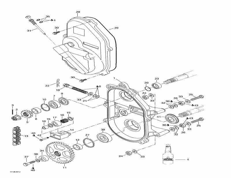 snowmobile ski-doo Mach Z R, 1999  - Chaincase