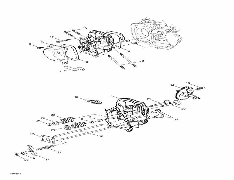 snowmobile  Mini Z, 1999 - Cylinder Head, Camshaft
