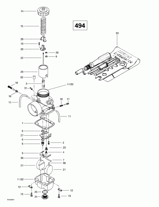snowmobile ski-doo MX Z 500/670 HO, 1999  - Carburetors (494)