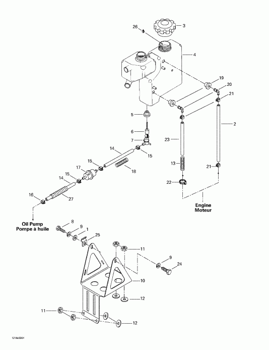 snowmobile - Oil Tank And Support