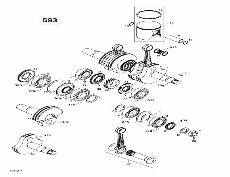 BRP SkiDoo - Crankshaft And Pistons (593)