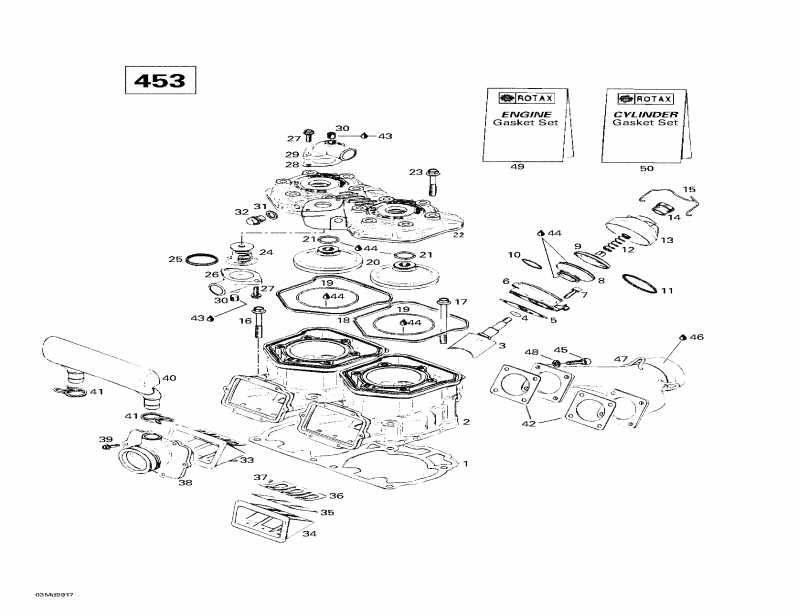 ski-doo MX Z 600, 1999  - Cylinder, Exhaust Manifold (453)