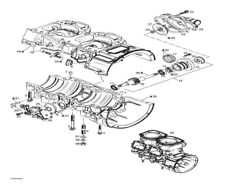  SKIDOO - Crankcase, Water Pump And Oil Pump