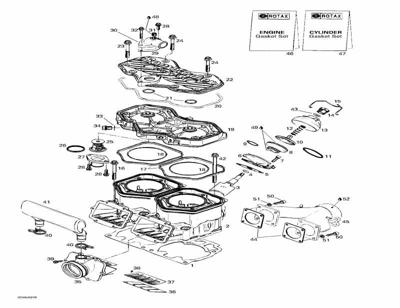   MX Z 700, 1999  - Cylinder, Exhaust Manifold