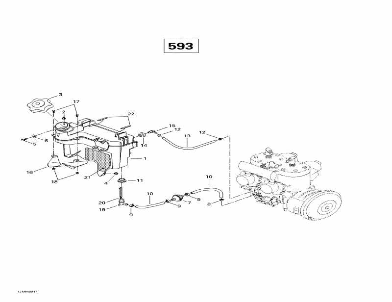  Skidoo MX Z X 400 LC, 1999  - Oil Tank (593)