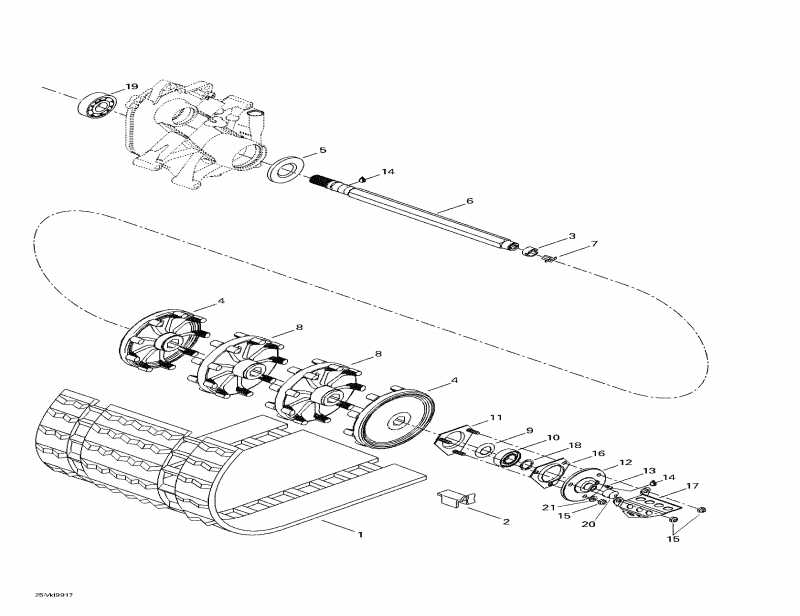 snowmobile Ski-doo  MX Z X 400 LC, 1999 - Drive Axle  Track