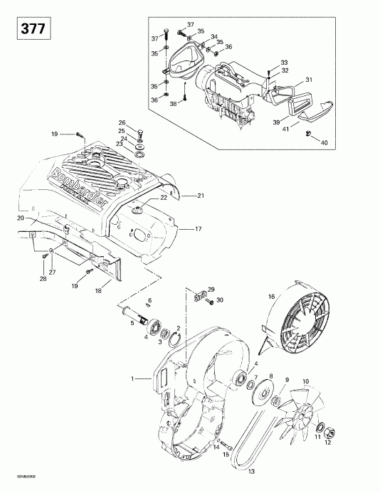 SkiDoo Skandic 380/500, 1999  -  System  Fan (377)