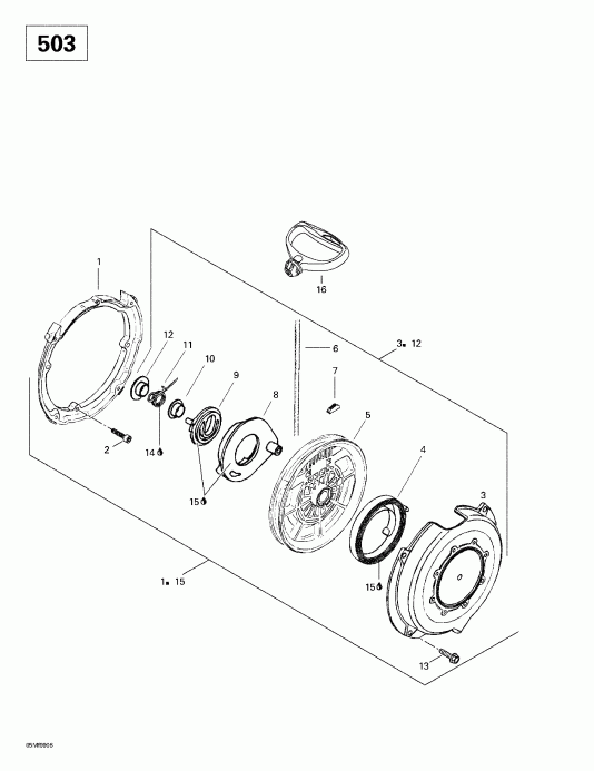 Skidoo Skandic 380/500, 1999  - Rewind Starter (503)