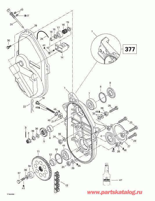 Ski-doo ������ Skandic 380/500, 1999 - Chaincase