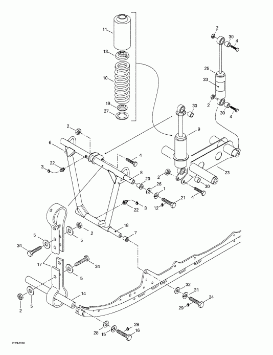 BRP SkiDoo  Skandic 380/500, 1999 - Front Arm, Rear Suspension