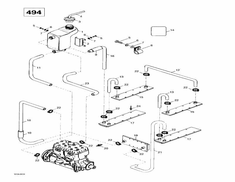 snowmobile  Skandic Super Wide Track, 1999  - Cooling System (494)