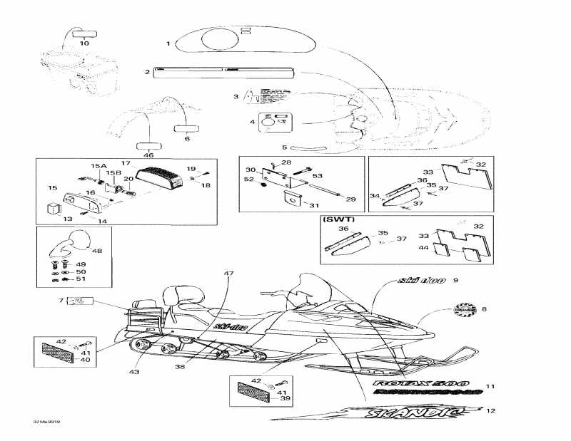 ��������  ������ Skandic Wide Track, 1999 - Decals And Accessories