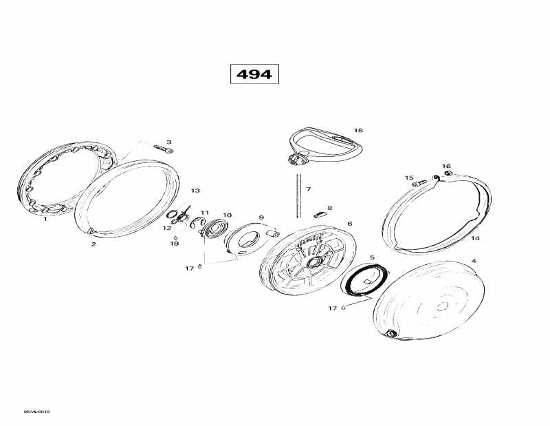 snowmobile  Skandic Wide Track LC, 1999 - Rewind Starter (494)