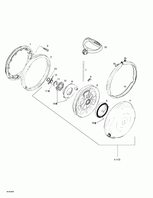  BRP Summit 500/X 670, 1999 - Rewind Starter