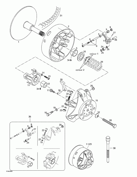  Ski-doo Summit 500/X 670, 1999  - Drive Pulley