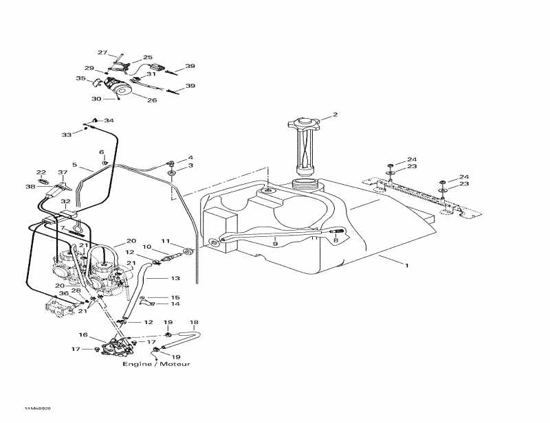 snowmobile  Suumit 700, 1999  - Fuel System