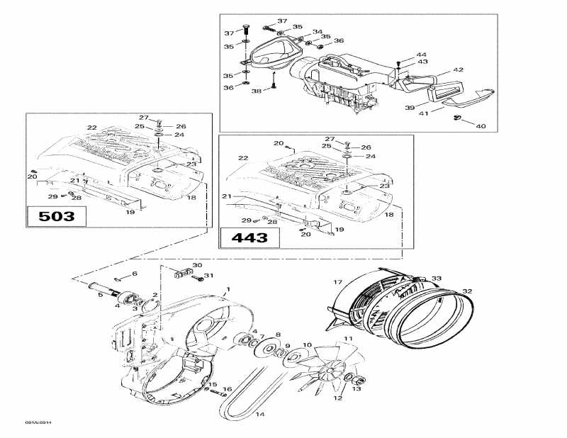 SKIDOO Touring E, 1999  -  System Fan (443, 503)