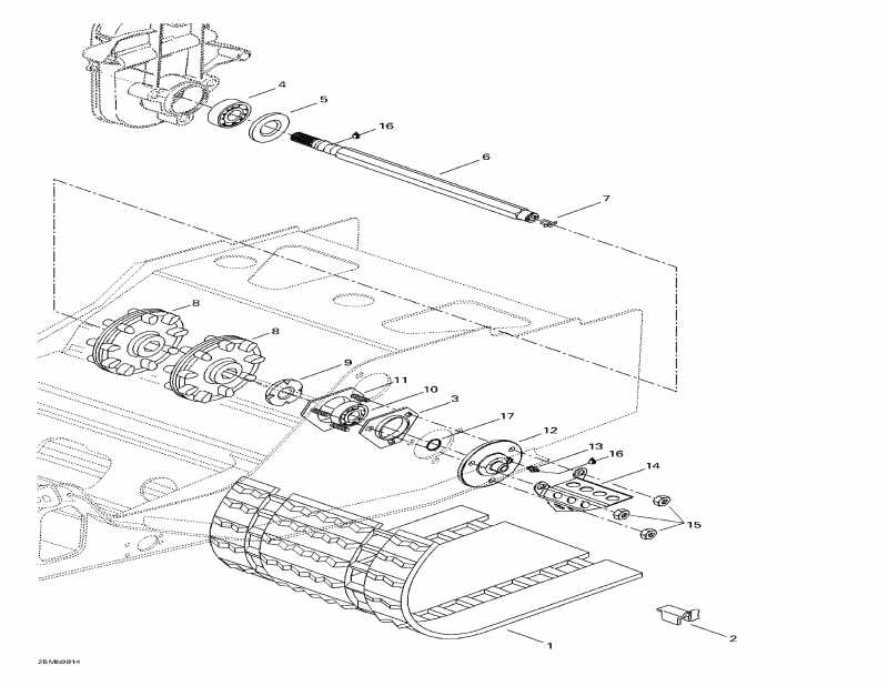  Ski-doo - Drive Axle And Track