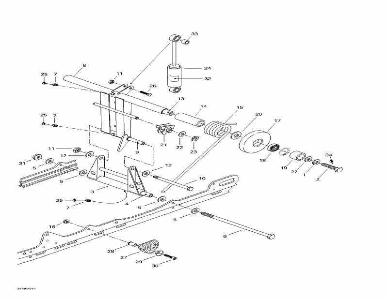  Skidoo  Touring E, 1999 - Rear Arm, Rear Suspension